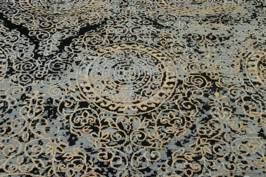 Transitional Broken Design Wool/silk Hand Knotted Rug 6X9 - w2229