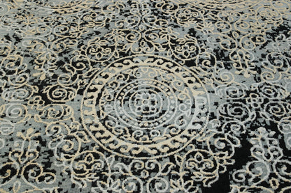 Transitional Broken Design Wool/silk Hand Knotted Rug 6X9 - w2229