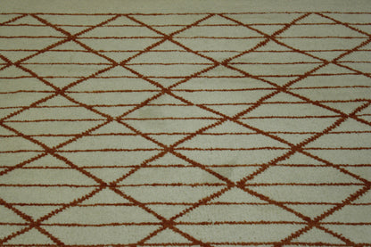 Tribal Moroccan Diamond Pattern Wool Hand Knotted Rug 6X9 - w2285