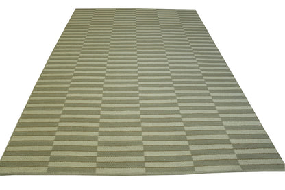 Modern Flatweave Stipes Design Wool Hand Knotted Rug 6X9 - w20041