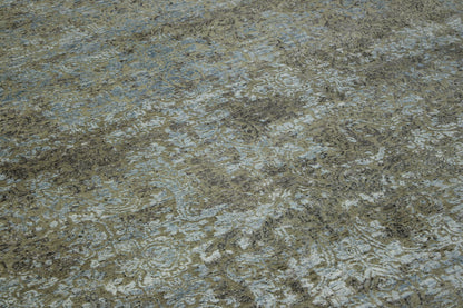 Transitional Abstract Broken Design Wool/silk Hand Knotted Rug 6X9 - w1199