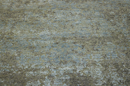 Transitional Abstract Broken Design Wool/silk Hand Knotted Rug 6X9 - w1199