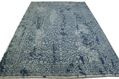 Transitional Abstract Broken Design Wool/silk Hand Knotted Rug 6X9 - w20166