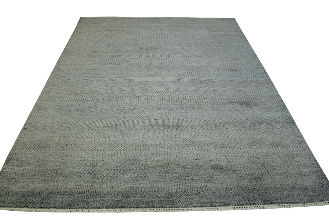Modern Grass Design Wool/silk Hand Knotted Rug 6X9 - W2080