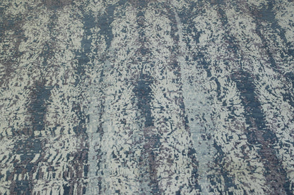 Modern Abstract Ikat Design Wool/silk Hand Knotted Rug 6X9 - W2230