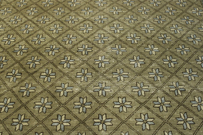 Tribal Flower Kerman Wool Hand Knotted Rug 6X9 - w2239