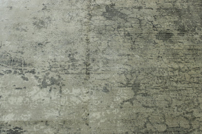 Transitional Abstract Design Viscose Hand Knotted Rug 6X9 - w2066