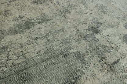 Transitional Abstract Design Viscose Hand Knotted Rug 6X9 - w2066