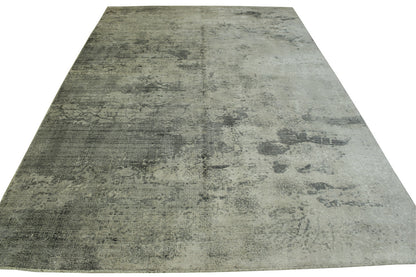 Transitional Abstract Design Viscose Hand Knotted Rug 6X9 - w2066