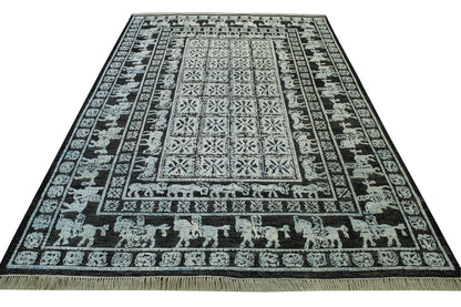 Tribal Sumack Wedding Design Wool/silk Hand Knotted Rug 6X9 - w2221