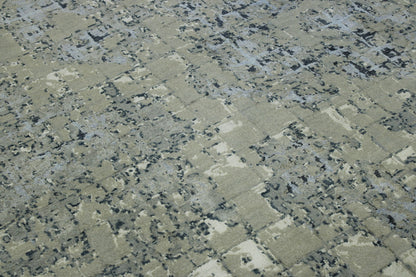 Transitional Abstract Design Wool/silk Hand Knotted Rug 6X9 - w2072
