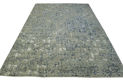 Transitional Abstract Design Wool/silk Hand Knotted Rug 6X9 - w2072