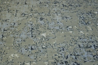 Transitional Abstract Design Wool/silk Hand Knotted Rug 6X9 - w2072