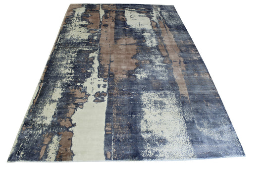 Modern Abstract Design Viscose Hand loom Rug 5.0X8.0 - w5126