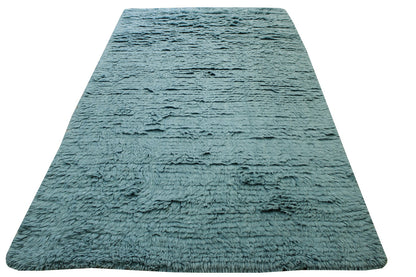 Modern Shaggy Wool Hand Knotted Rug 5.0X8.0 - w20040