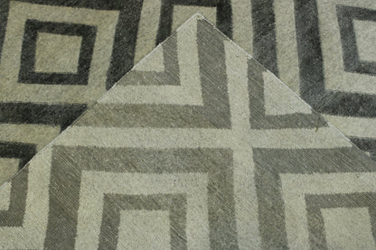 Modern Diamond Design Wool/silk Hand Knotted Rug 5.0X8.0 - w2046