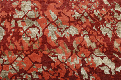 Modern Abstract Design Wool/silk Hand Knotted Rug 5.0X8.0 - W2255