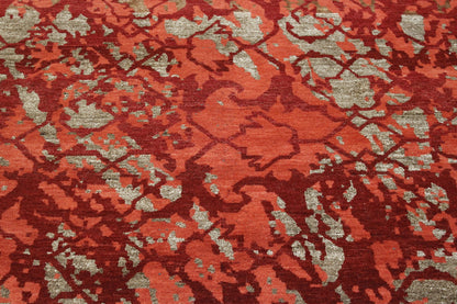Modern Abstract Design Wool/silk Hand Knotted Rug 5.0X8.0 - W2255