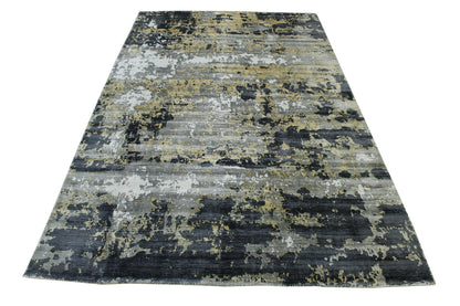 Modern Abstract Design Viscose Hand Loom Rug 5.0X8.0 - w5127