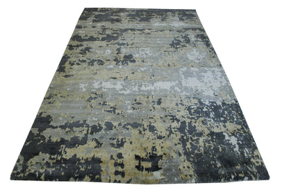 Modern Abstract Design Viscose Hand Loom Rug 5.0X8.0 - w5127