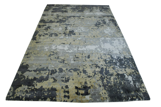 Modern Abstract Design Viscose Hand Loom Rug 5.0X8.0 - w5127