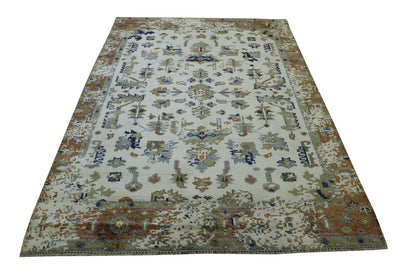 Modern Broken Heriz Design Viscose Hand Loom Rug 5.0X8.0 - W2246