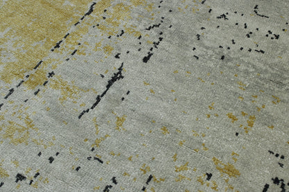 Modern Abstract Design Viscose Hand knotted Rug 5.0X8.0 - w2338