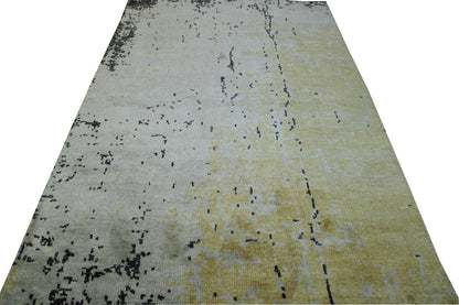 Modern Abstract Design Viscose Hand knotted Rug 5.0X8.0 - w2338