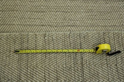 Modern Natural Lowpile Wool Hand Knotted Rug 5.0X8.0 - w3061