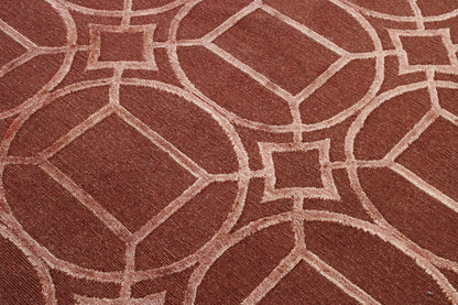 Modern Circle Design Wool/silk Hand Knotted Rug 5.0X8.0 - w3060