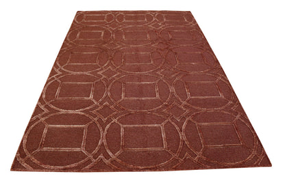 Modern Circle Design Wool/silk Hand Knotted Rug 5.0X8.0 - w3060