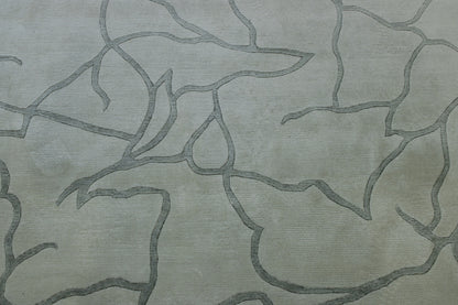 Modern Abstract Design Wool/silk Hand Knotted Rug 5.0X8.0 - w3059