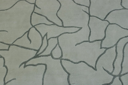 Modern Abstract Design Wool/silk Hand Knotted Rug 5.0X8.0 - w3059