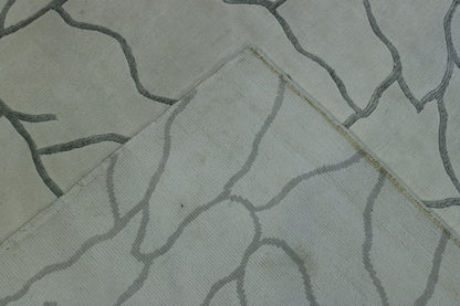 Modern Abstract Design Wool/silk Hand Knotted Rug 5.0X8.0 - w3059