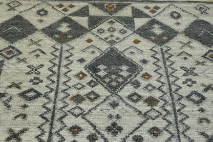 Tribal Morrocan Flatweave Wool Hand Knotted Rug 5.0X8.0 - w20043