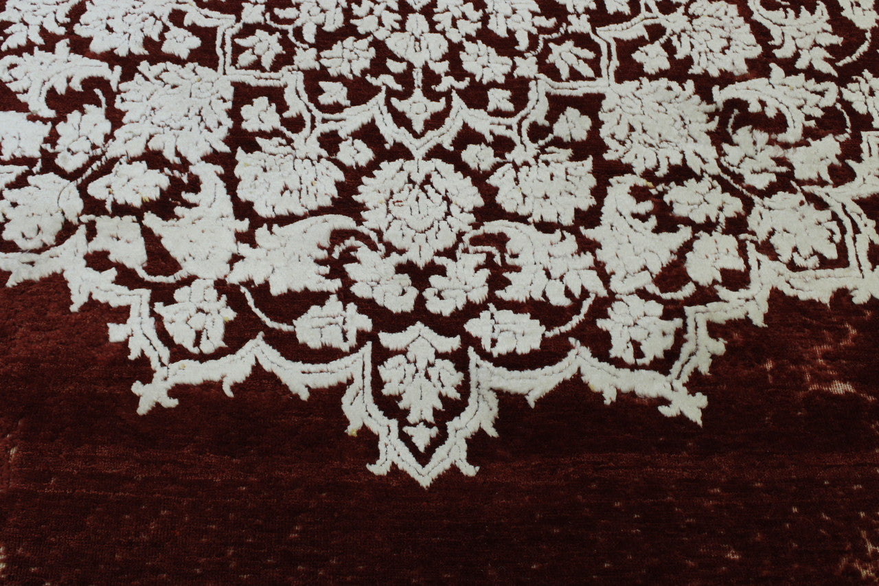 Modern Vintage Star Design Wool/silk Hand Knotted Rug 5.0X8.0 - w2267