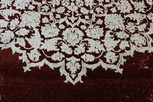 Modern Vintage Star Design Wool/silk Hand Knotted Rug 5.0X8.0 - w2267