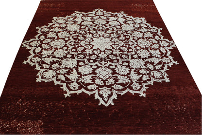 Modern Vintage Star Design Wool/silk Hand Knotted Rug 5.0X8.0 - w2267