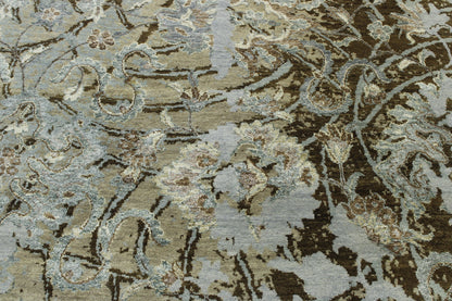 Modern Abstract Design Wool/silk Hand Knotted Rug 5.0X8.0 - W2252
