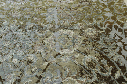 Modern Abstract Design Wool/silk Hand Knotted Rug 5.0X8.0 - W2252