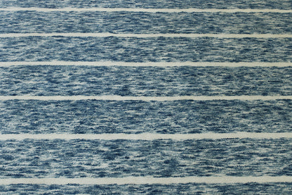 Modern Silken Stripes Design Wool/silk Hand Knotted Rug 5.0X8.0 - w2249