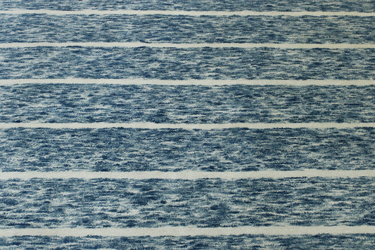 Modern Silken Stripes Design Wool/silk Hand Knotted Rug 5.0X8.0 - w2249