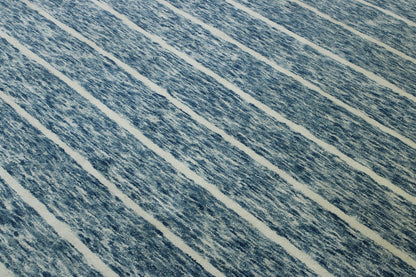 Modern Silken Stripes Design Wool/silk Hand Knotted Rug 5.0X8.0 - w2249