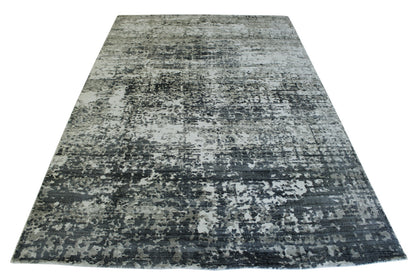 Modern Abstract Design Viscose Hand Loom Rug 5.0X8.0 - w5129