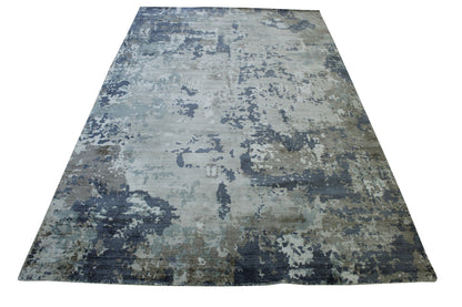 Modern Abstract Design Viscose Hand Loom Rug 5.0X8.0 - w5130