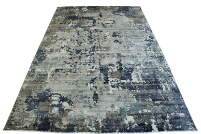 Modern Abstract Design Viscose Hand Loom Rug 5.0X8.0 - w5130