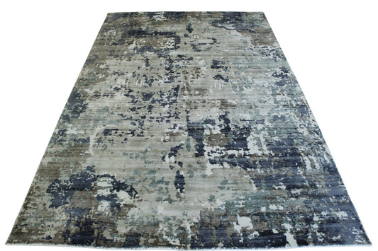 Modern Abstract Design Viscose Hand Loom Rug 5.0X8.0 - w5130