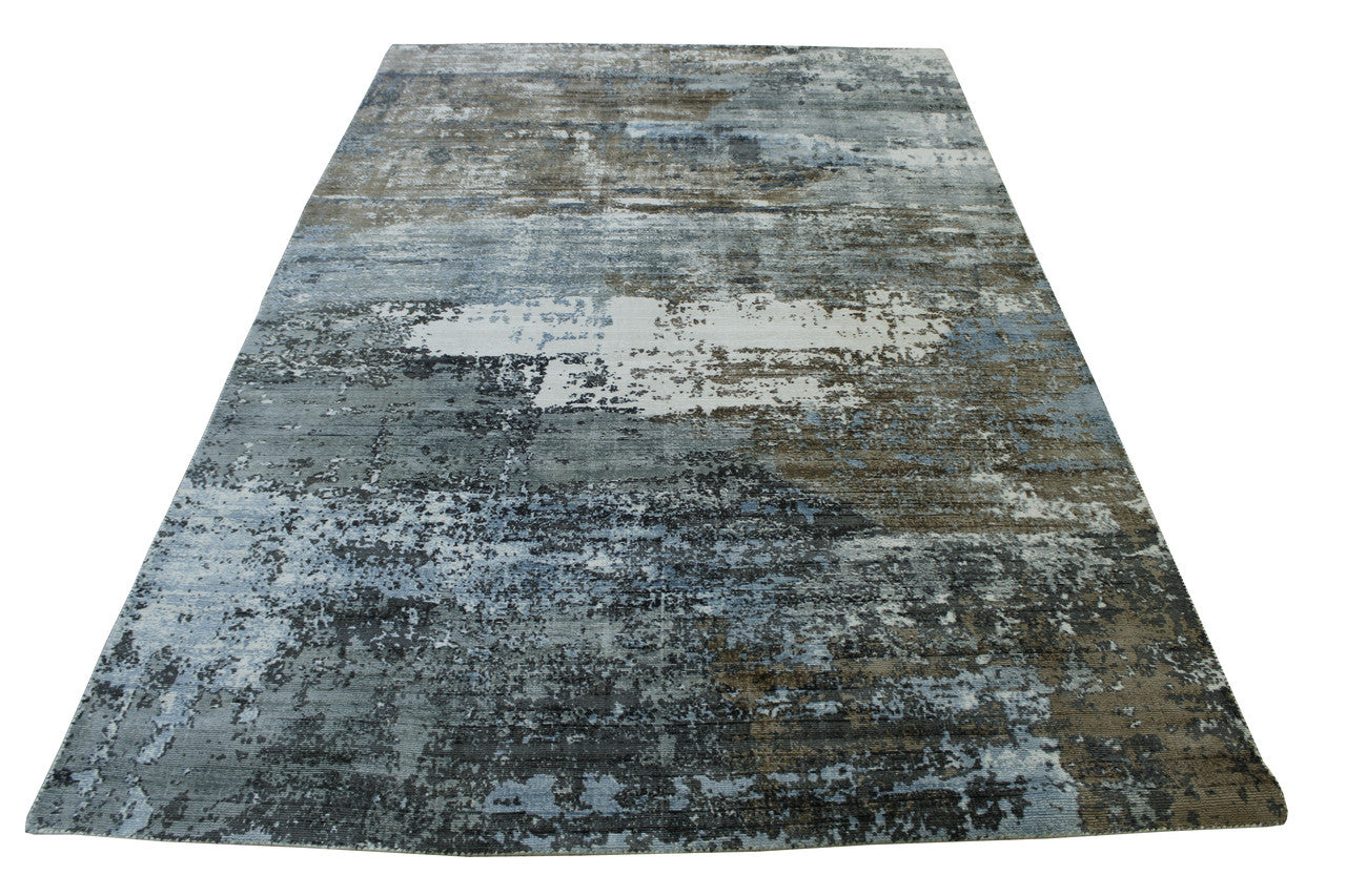 Modern Abstract Design Viscose Hand Loom Rug 5.0X8.0 - w5133