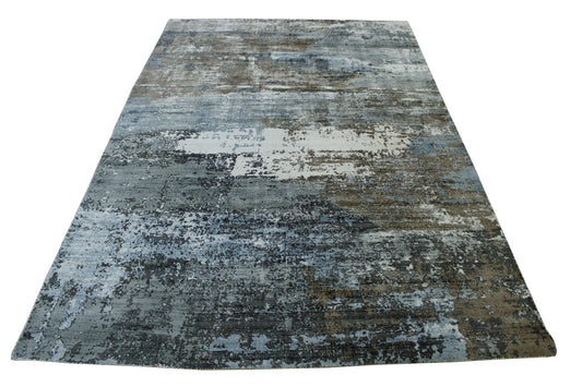 Modern Abstract Design Viscose Hand Loom Rug 5.0X8.0 - w5133