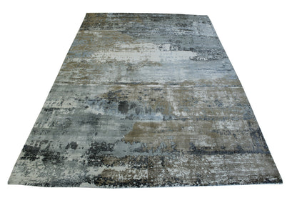 Modern Abstract Design Viscose Hand Loom Rug 5.0X8.0 - w5133